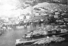 091: Aerial view of Red Island harbour. [courtesy of Mary (Barry) Bruce]